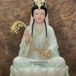 tượng Phật Bà Quan Âm xanh ngọc viền vàng đẹp