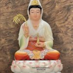 Tượng Quan Âm vẽ gấm bằng bột đá cao cấp