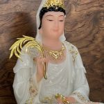 Tượng Quan Âm Trắng Đế Sen nhiều tầng